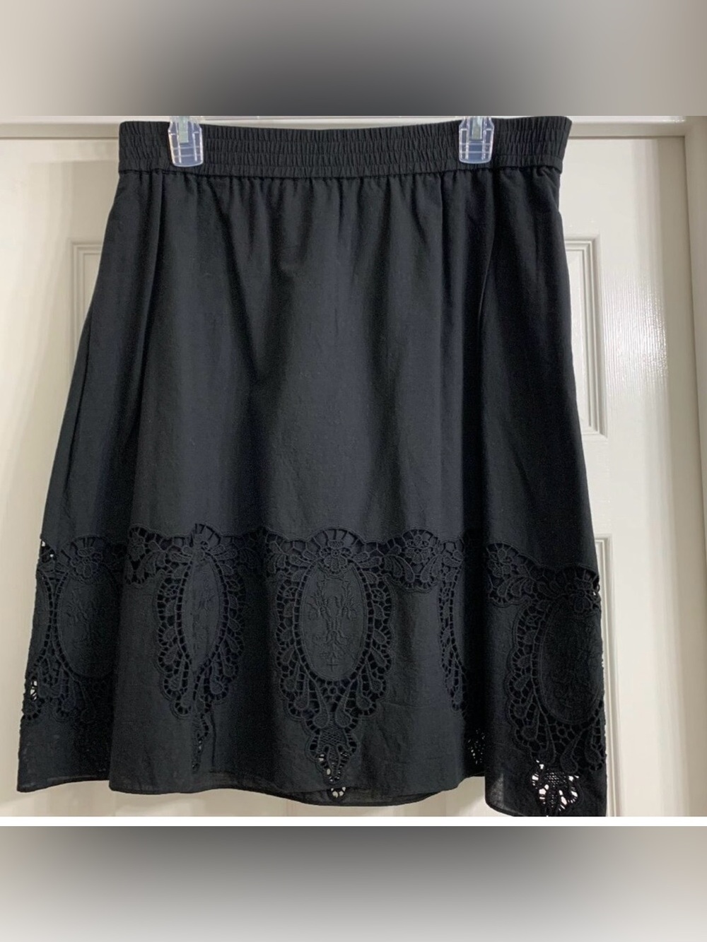 Talbots Women's Black Skirt with Lace Design, Size Medium, NWT